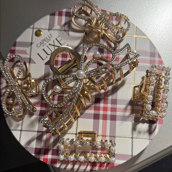 Capelli of New York Accessories - Capelli of New York Gold and Pearl Hair Clips